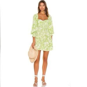 Faithfull The Brand Arianne Mini Dress | Long Sleeve Romantic Puff Sleeve